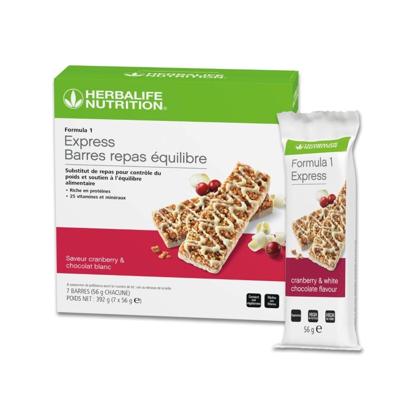 Barres Formula 1 Express Saveur Cranberry & Chocolat Blanc 7 x 56g